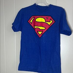 DC Comics Superman Red and Yellow Logo Blue T-Shirt